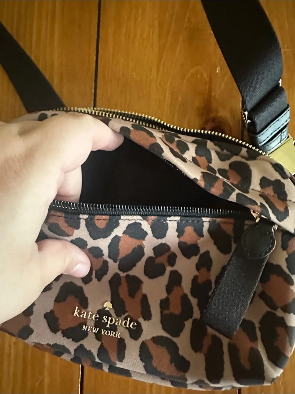 kate spade Leopard Print Crossbody Bag in Black and Brown